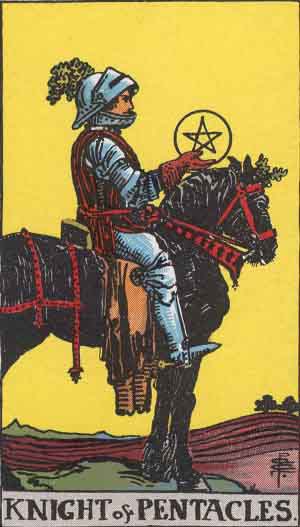 Cavaliere di Denari - Mazzo Tarocchi Rider Waite